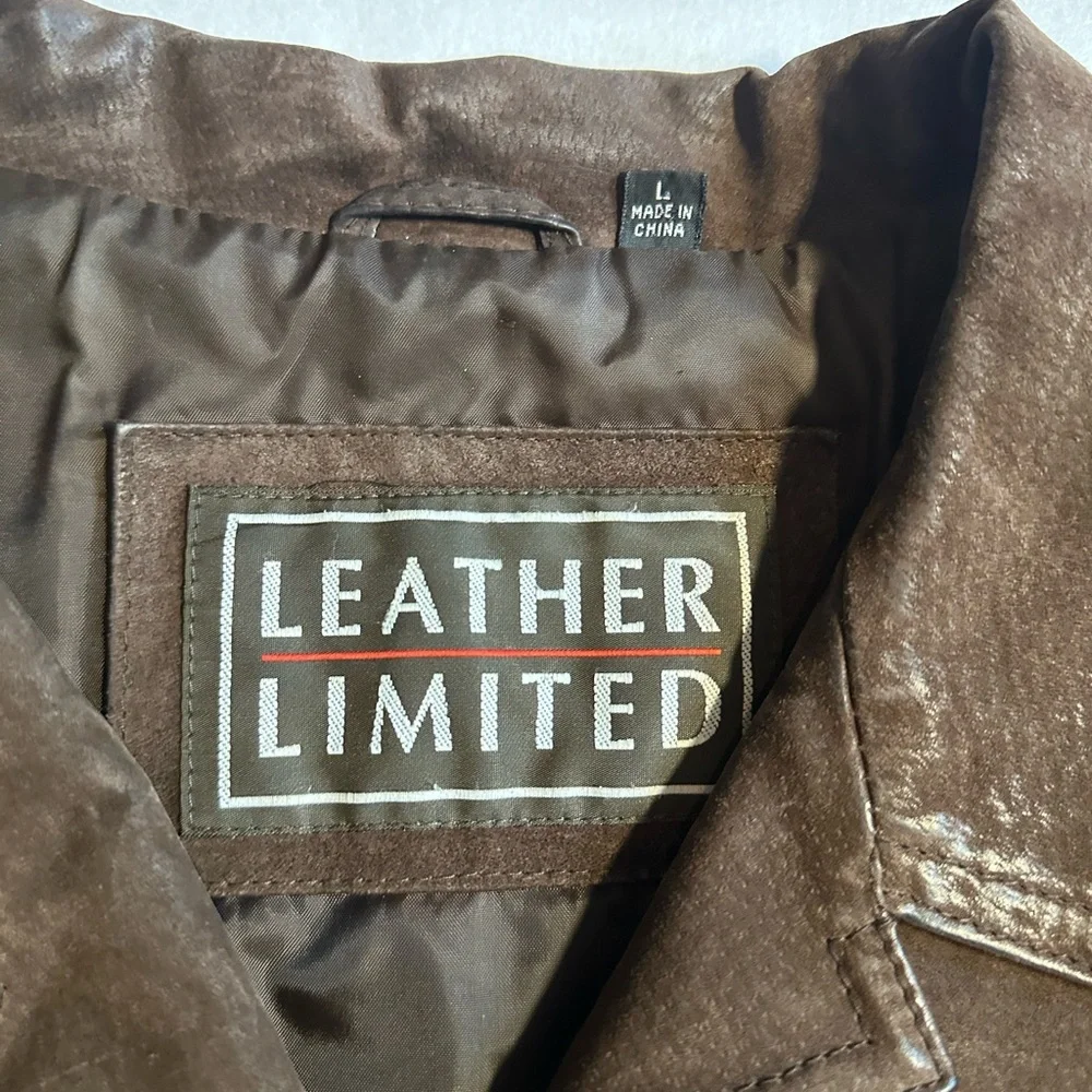 Limited Leather Women’s Brown Leather Jacket Western Button Front Size Large - Picture 4 of 6